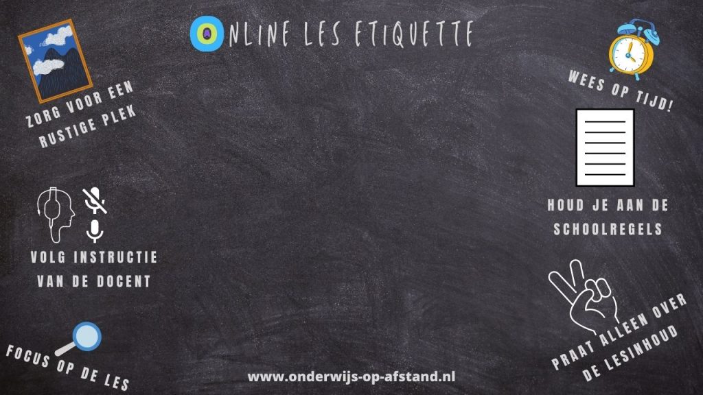 De online les etiquette achtergrond voor tijdens je les!