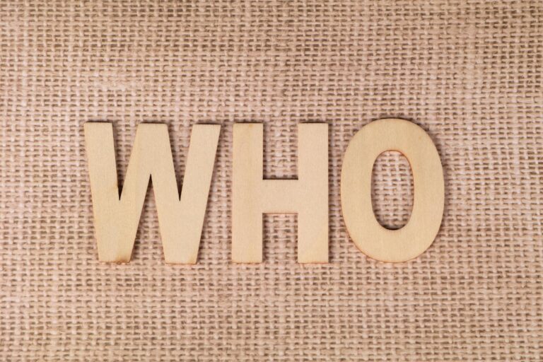 wooden who letters on burlap background